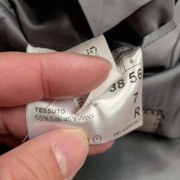 Canali Blazer Sport Coat Mens 38R Silk Wool Windowpane Gray Plaid Suit Italy - Picture 8 of 16